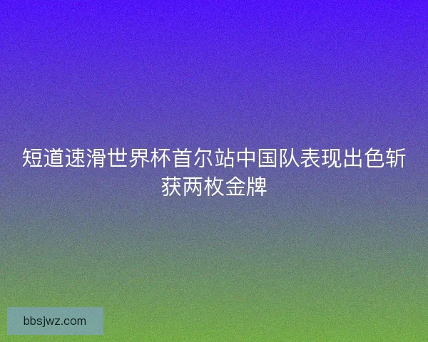 短道速滑世界杯首尔站中国队表现出色斩获两枚金牌